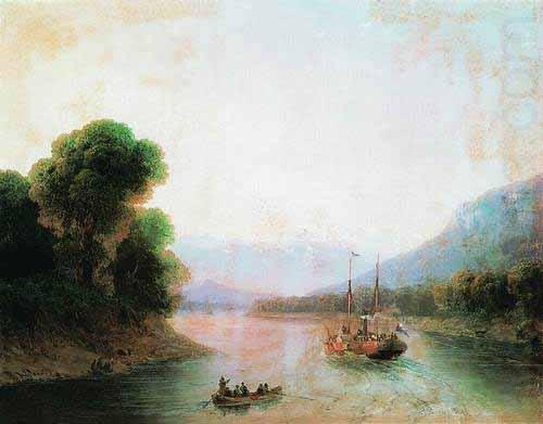 The Rioni River in Georgia, Ivan Aivazovsky